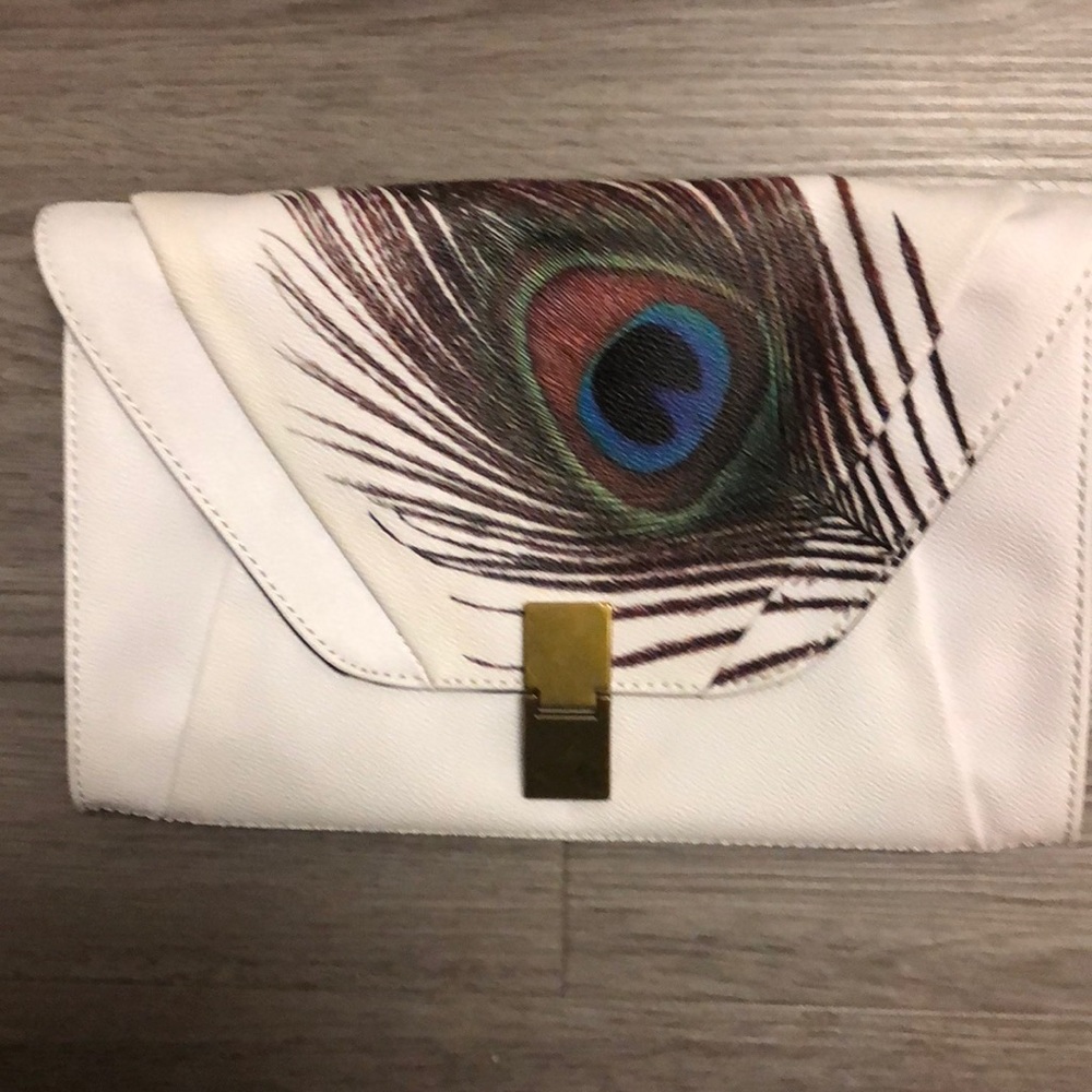 Elliot Luca gorgeous hand painted peakcock evening bag new